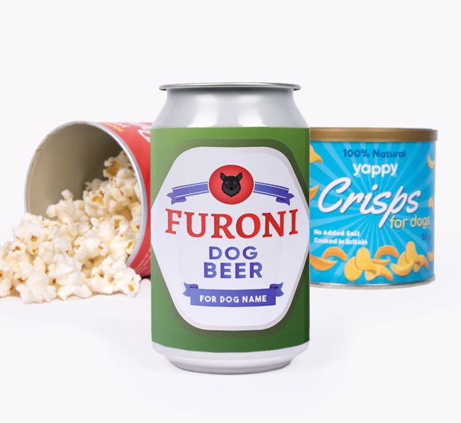 Furoni: Personalised {breedFullName} Beer with Popcorn & Crisps